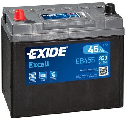 EXIDE Startera akumulatoru baterija Excell raksta numurs: EB455 lēti