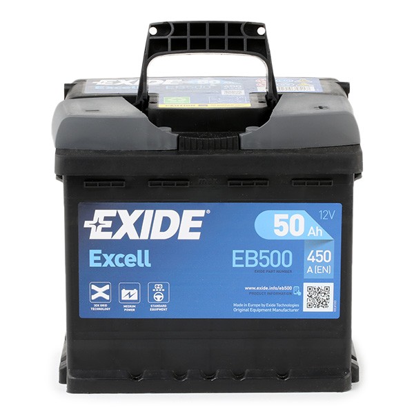EXIDE Startera akumulatoru baterija Excell raksta numurs: EB500 lēti