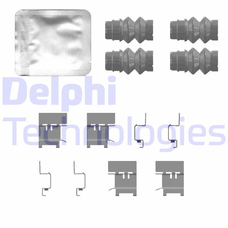 DELPHI LX0768 Accessoireset, schijfremblok TRANSPORTER 2.0 TDI 4motion 180 PK Diesel 2024