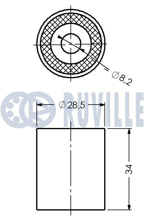 RUVILLE 55584 Spannrolle, Keilrippenriemen