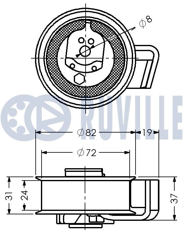 RUVILLE 55603 Spannrolle, Keilrippenriemen