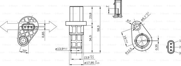 BOSCH 0 261 210 318 Kurbelwellensensor